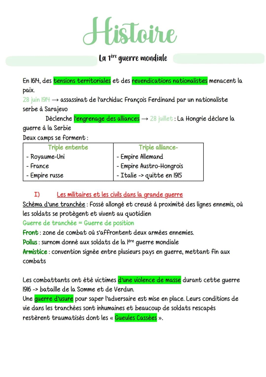 En 1614, des tensions territoriales et des revendications nationalistes menacent la
paix.
28 juin 1914 → assassinat de l'archiduc François F