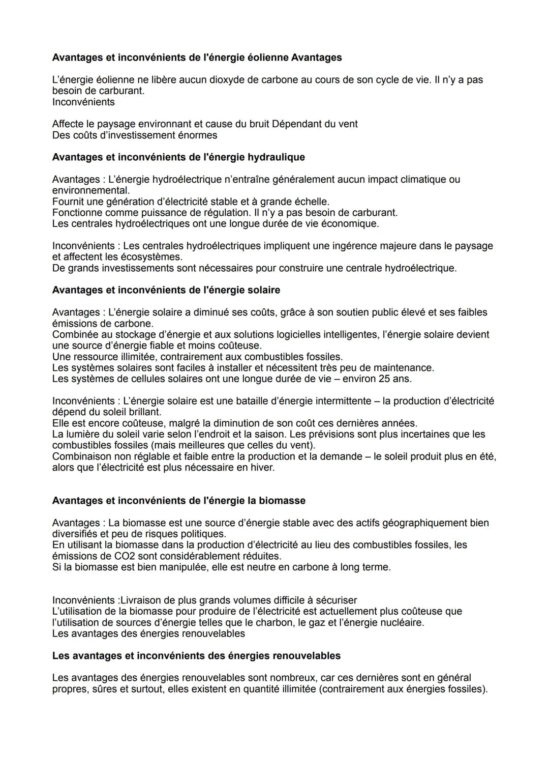 Avantages et inconvénients de l'énergie éolienne Avantages
L'énergie éolienne ne libère aucun dioxyde de carbone au cours de son cycle de vi