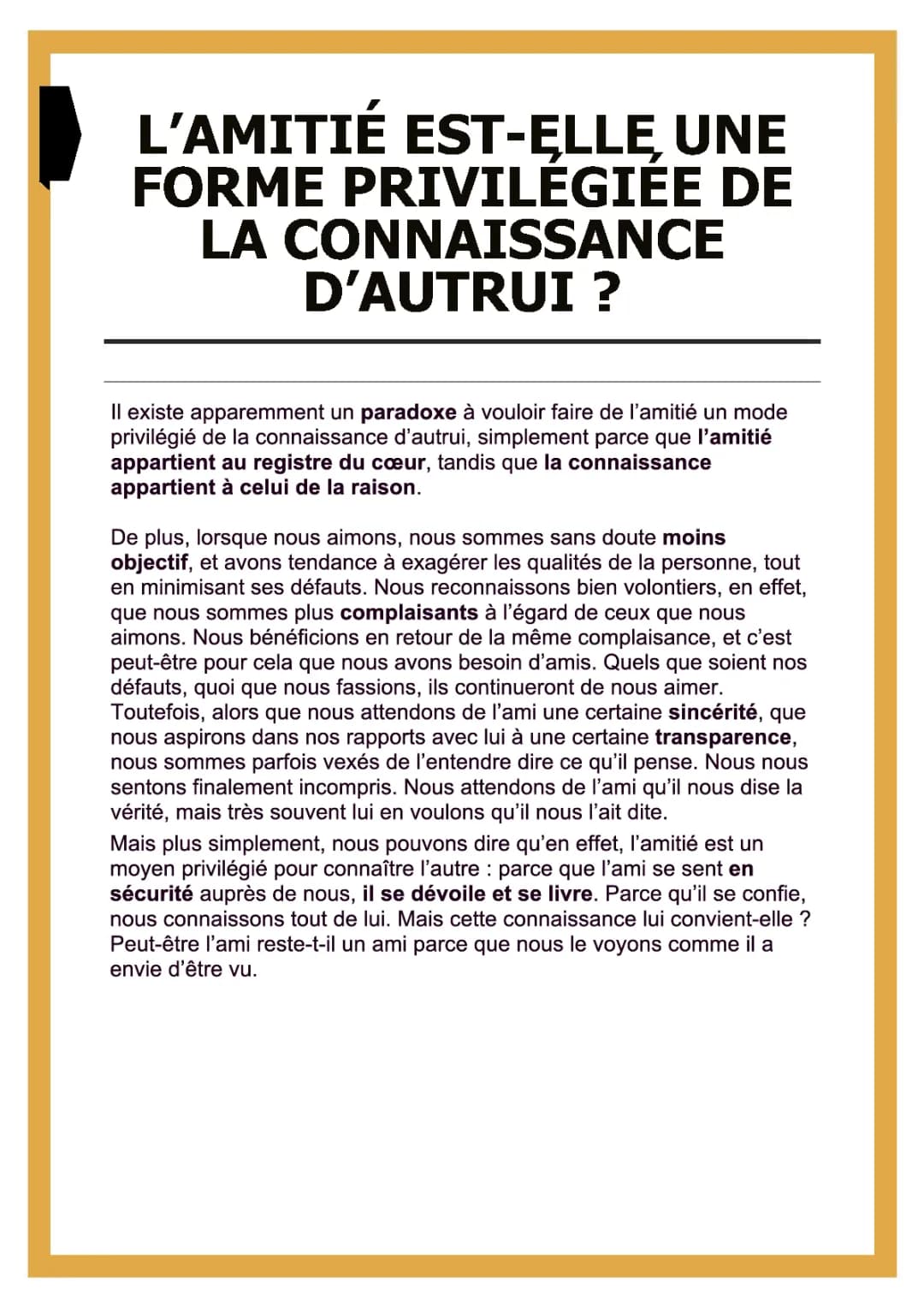 Pourquoi l'amitié est-elle une vertu ? Exposé et dissertation sur l'importance et les valeurs de l'amitié