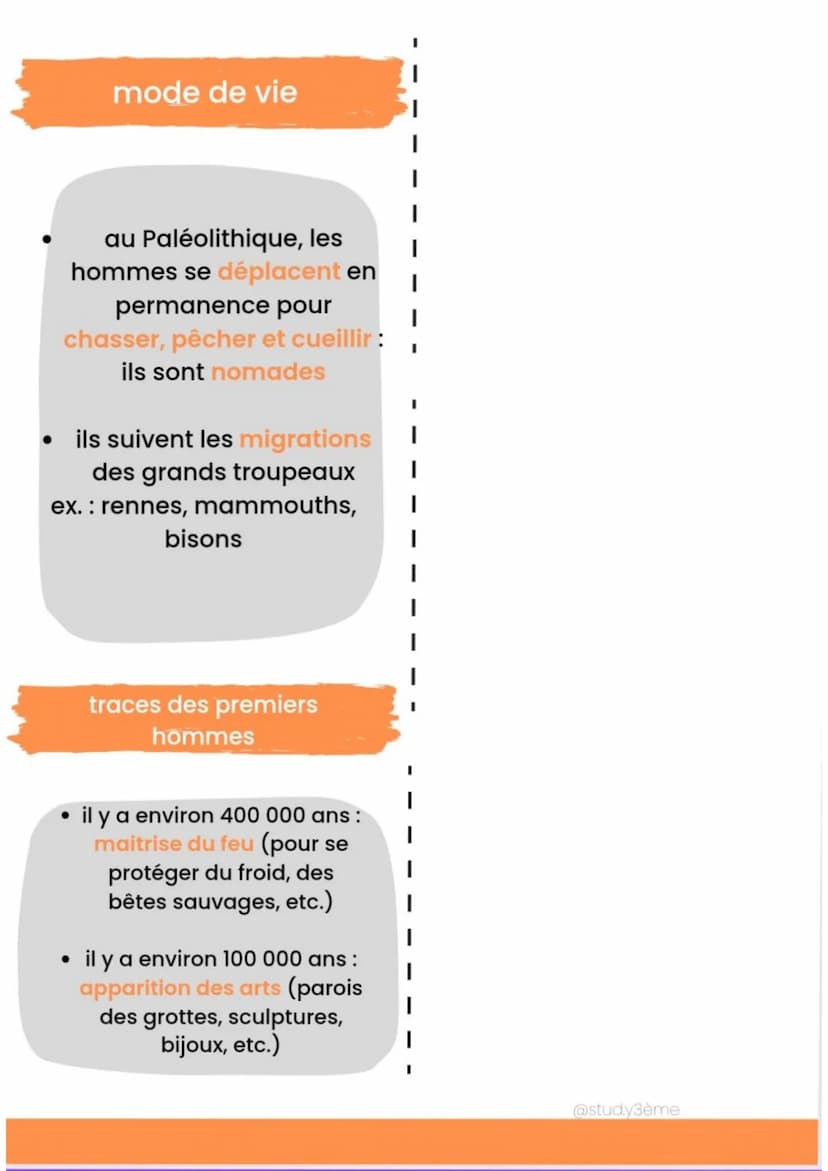 
<h2 id="priode">Période</h2>
<p>Il y a 2,5 millions d'années marque le début de la préhistoire avec l'apparition de l'homme. La préhistoire
