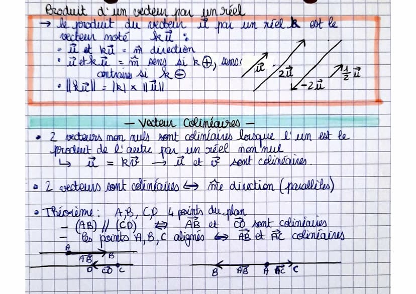 Definitions
• 2 droites //→ m direction
2 sens
• un vedeur non mul se definit pon
une direction
un sens
une norme = longueur
→ pas d'origine