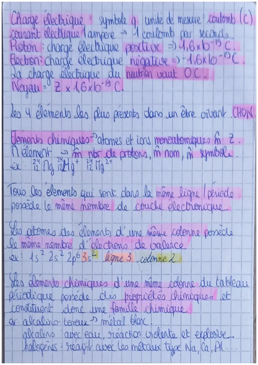 Chimie
noyau
atome
nucléons
protons
neutron
electrons
A-Z neutrons
ecriture conventionnel
nb de masse
A
(nb de nucleons) 2 X < symbole du ro