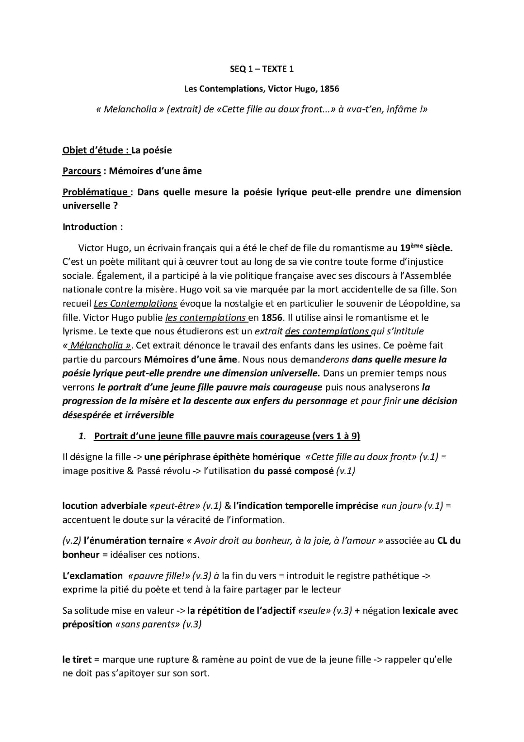 Melancholia - les contemplations de Victor Hugo 