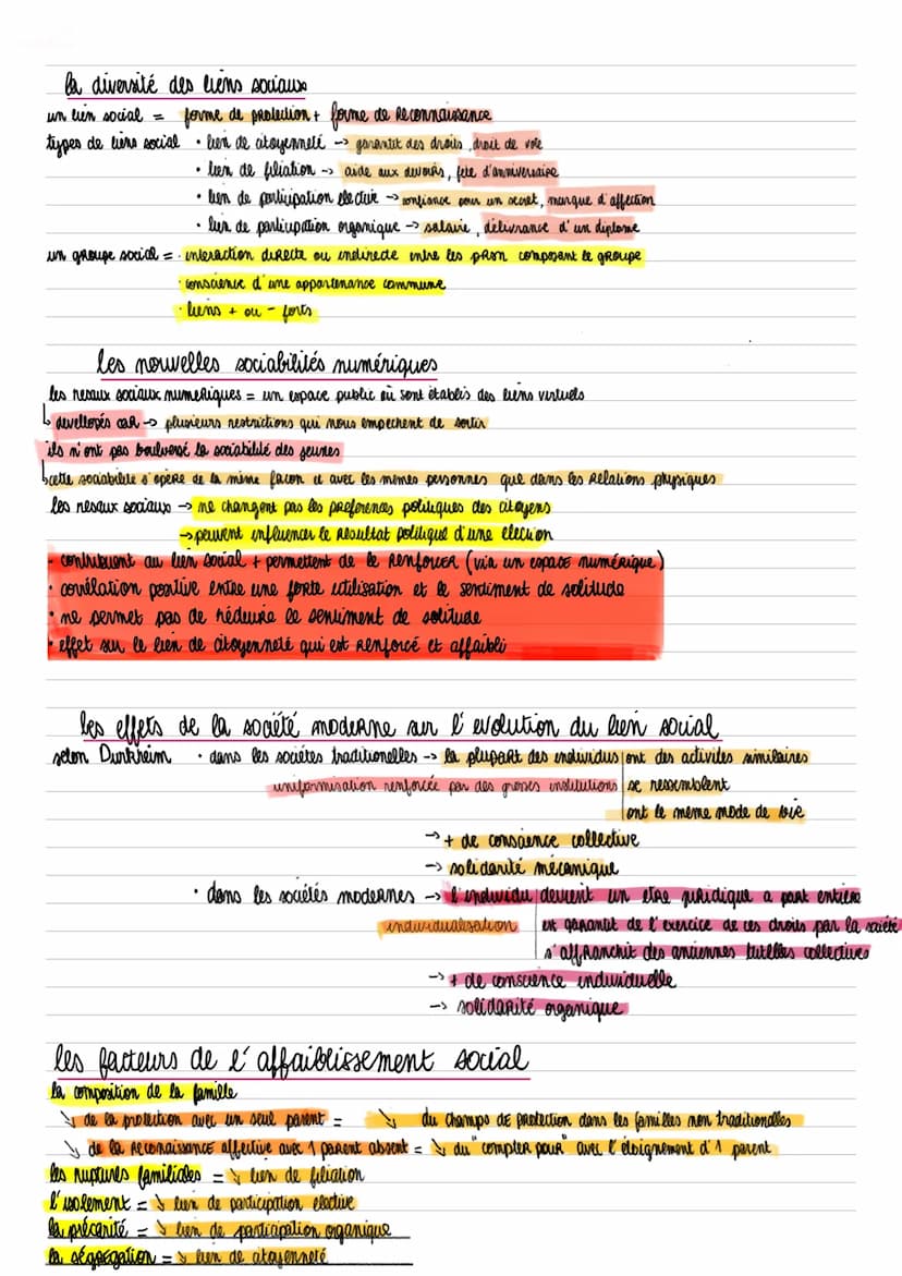 "le lien
هد
ocial
definitions
· LIENS SOCIAUX -> ensemble de liens de protection et de reconnaissance
qui permettent de lier les individus e