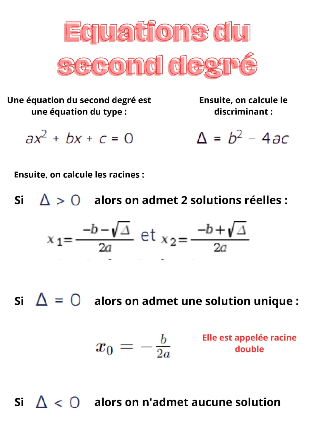 Équations du Second Degré: Exercices Corrigés et Cours Faciles