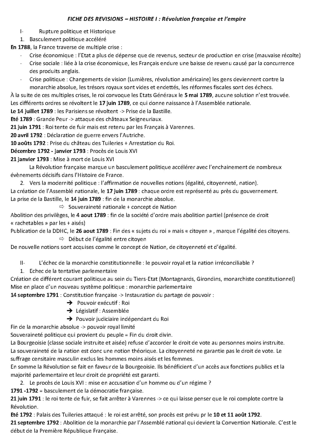 Les Causes et Conséquences de la Révolution Française de 1789
