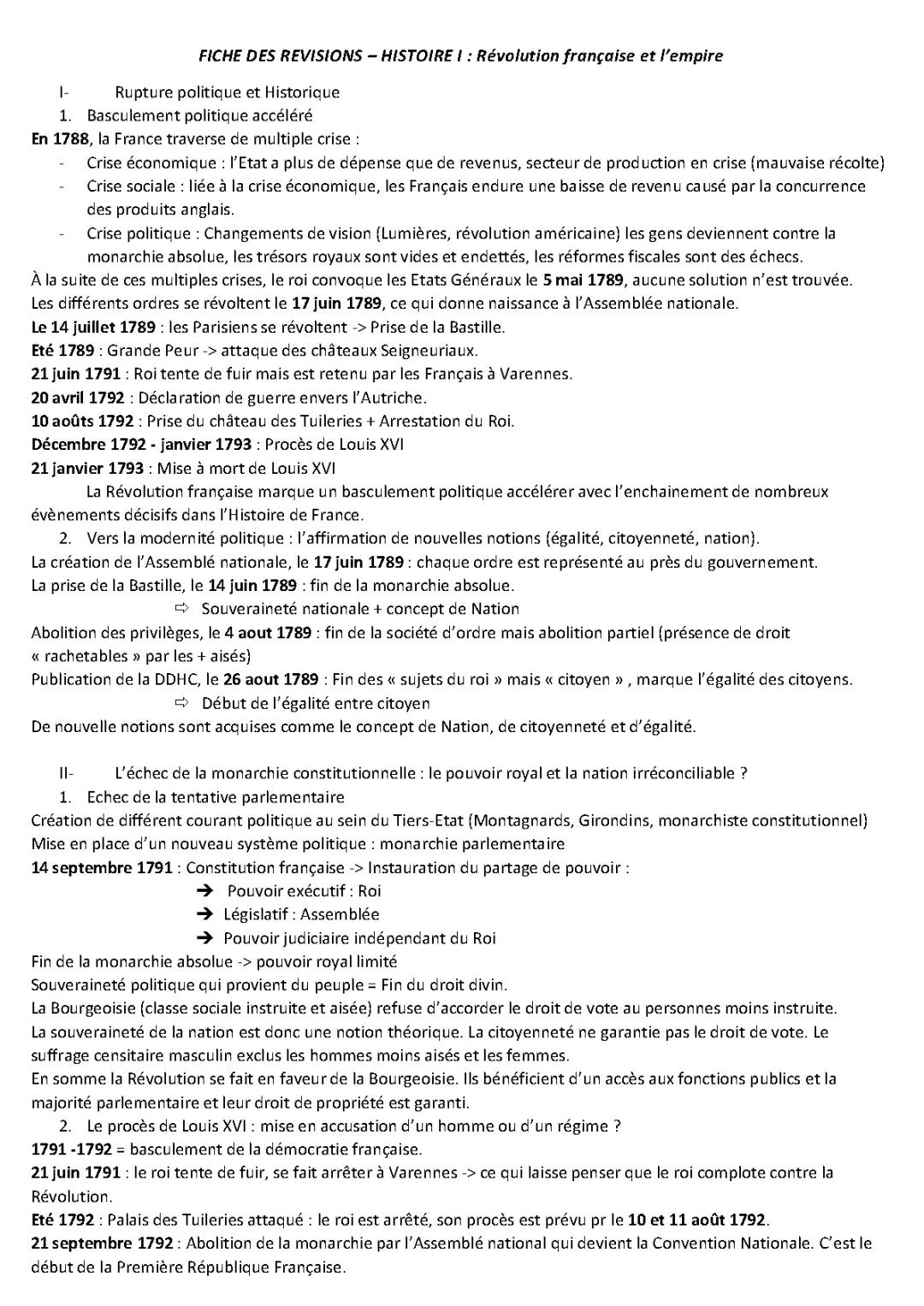 Les Causes et Conséquences de la Révolution Française de 1789