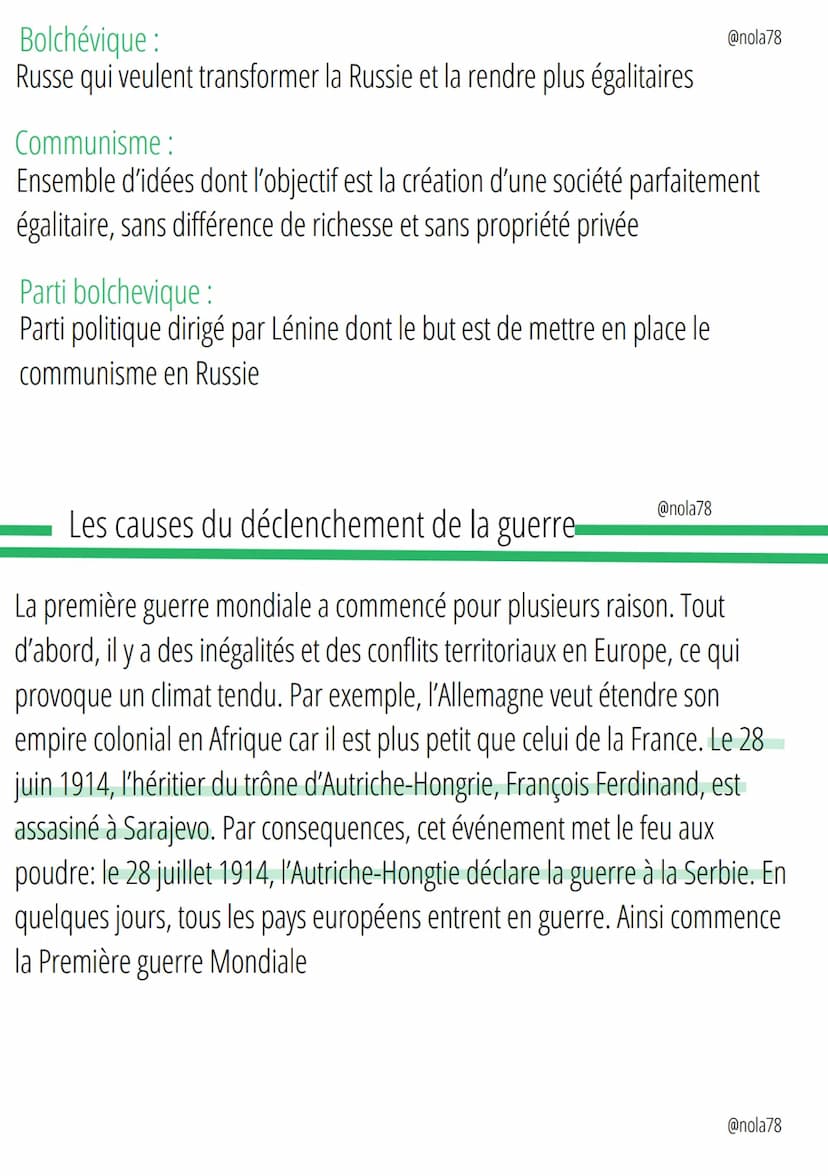 Définition
Histoire
@nola78
Guerre des tranchée:
phase de la guerre où les combattants snabritent dans des lignes creusées
dans les d'OL et 
