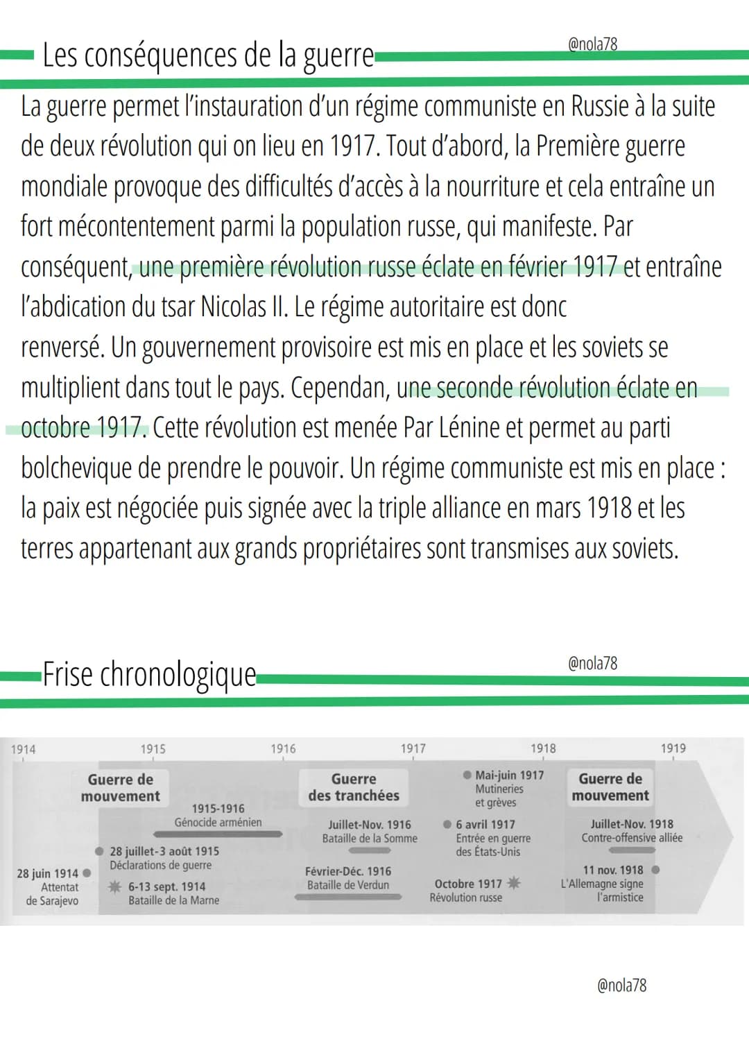Définition
Histoire
@nola78
Guerre des tranchée:
phase de la guerre où les combattants snabritent dans des lignes creusées
dans les d'OL et 