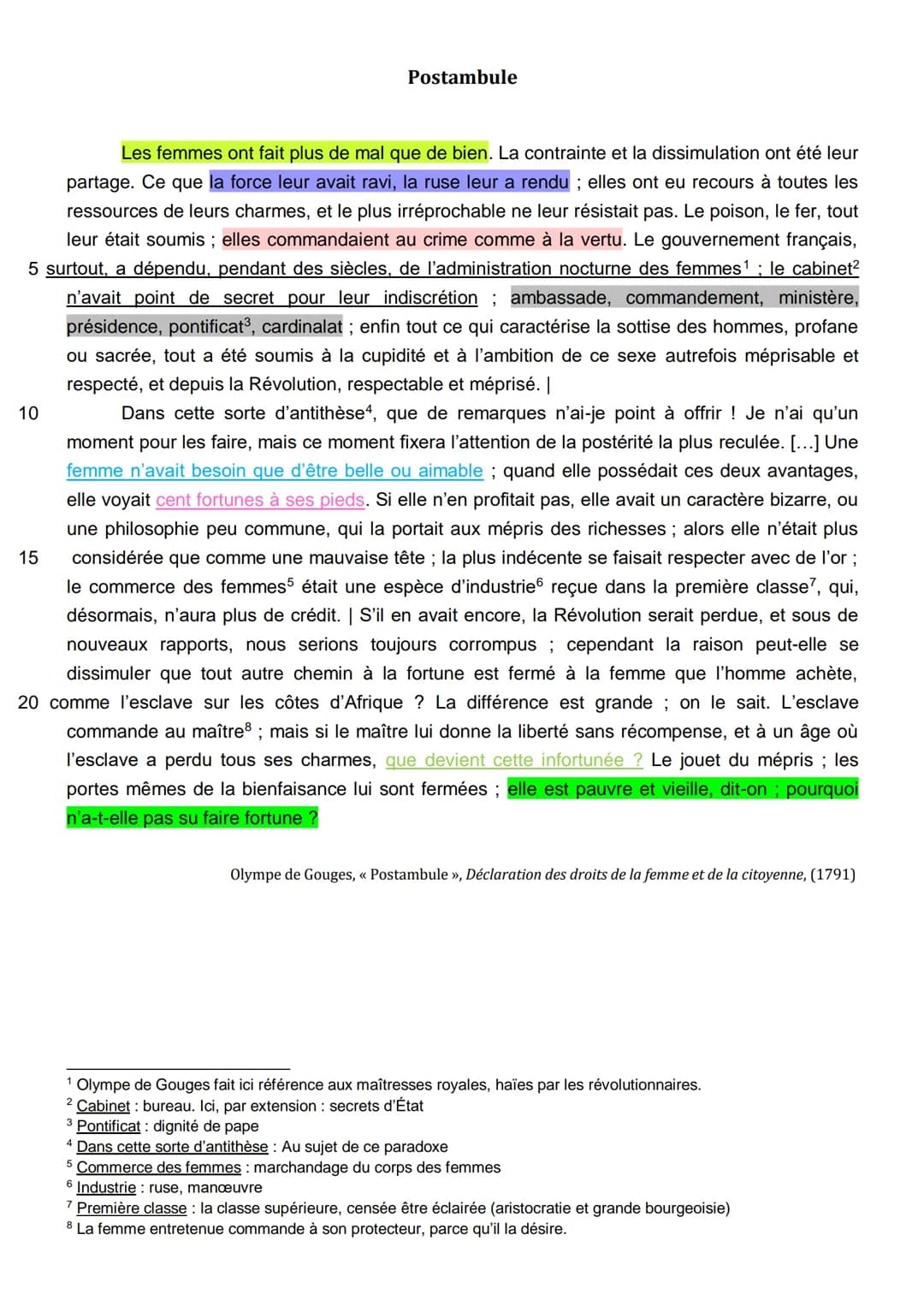 Les femmes ont fait plus de mal que de bien. La contrainte et la dissimulation ont été leur
partage. Ce que la force leur avait ravi, la rus