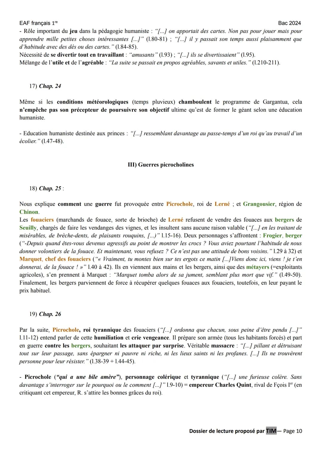 EAF français 1re
LITT. IDÉES XVIe au XVIII°
GARGANTUA (François RABELAIS) éditions Hatier Classiques & Cie lycée (2021)
Parcours : « rire et