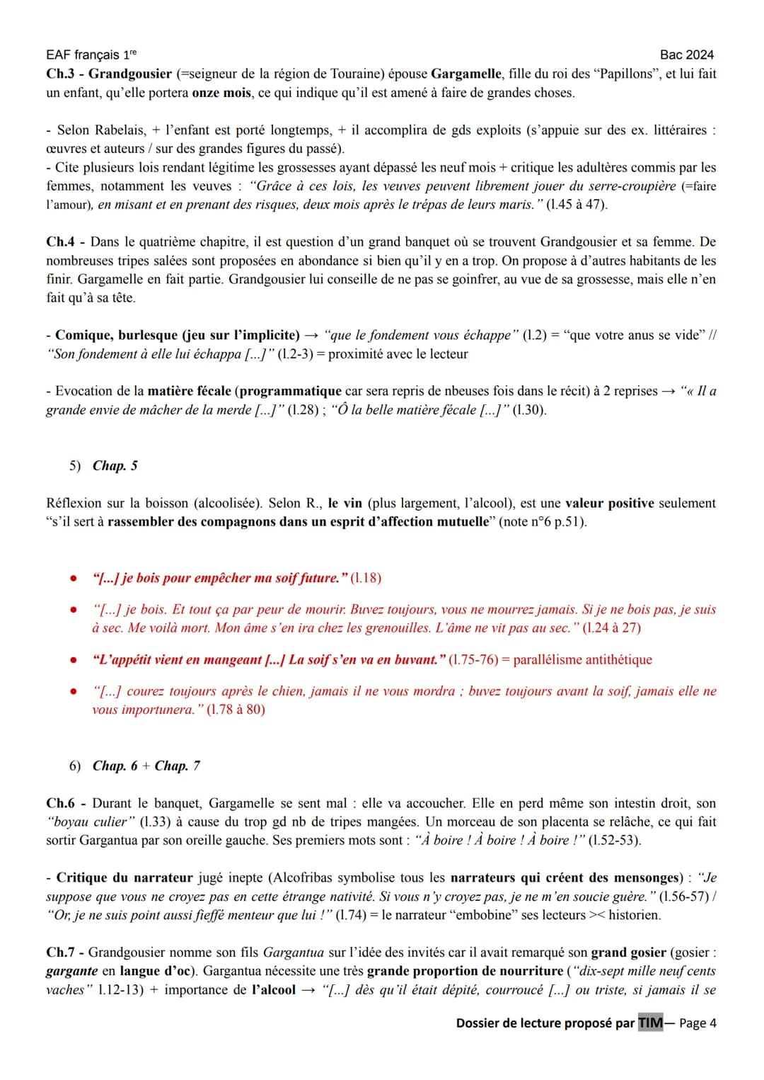 EAF français 1re
LITT. IDÉES XVIe au XVIII°
GARGANTUA (François RABELAIS) éditions Hatier Classiques & Cie lycée (2021)
Parcours : « rire et