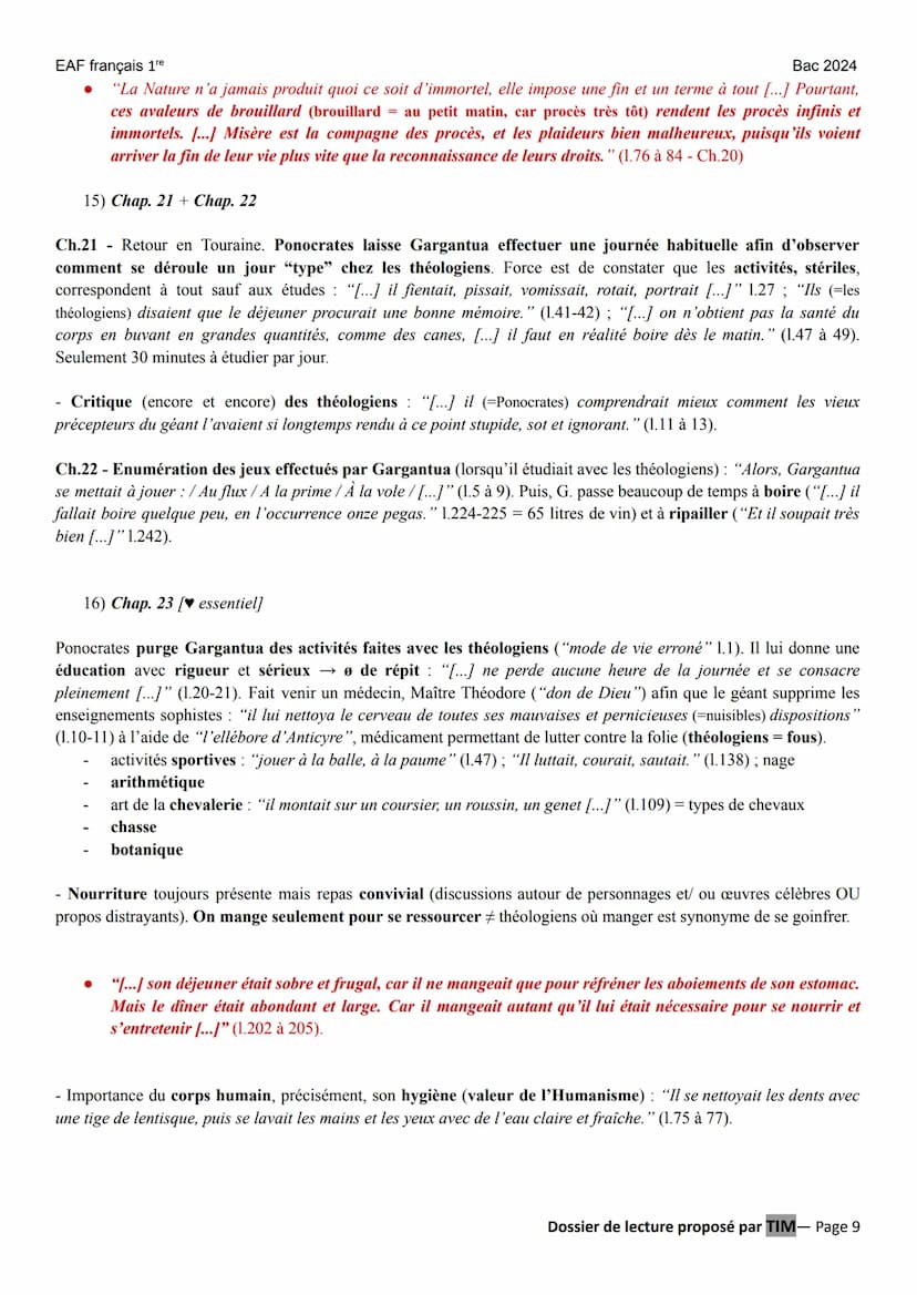 EAF français 1re
LITT. IDÉES XVIe au XVIII°
GARGANTUA (François RABELAIS) éditions Hatier Classiques & Cie lycée (2021)
Parcours : « rire et