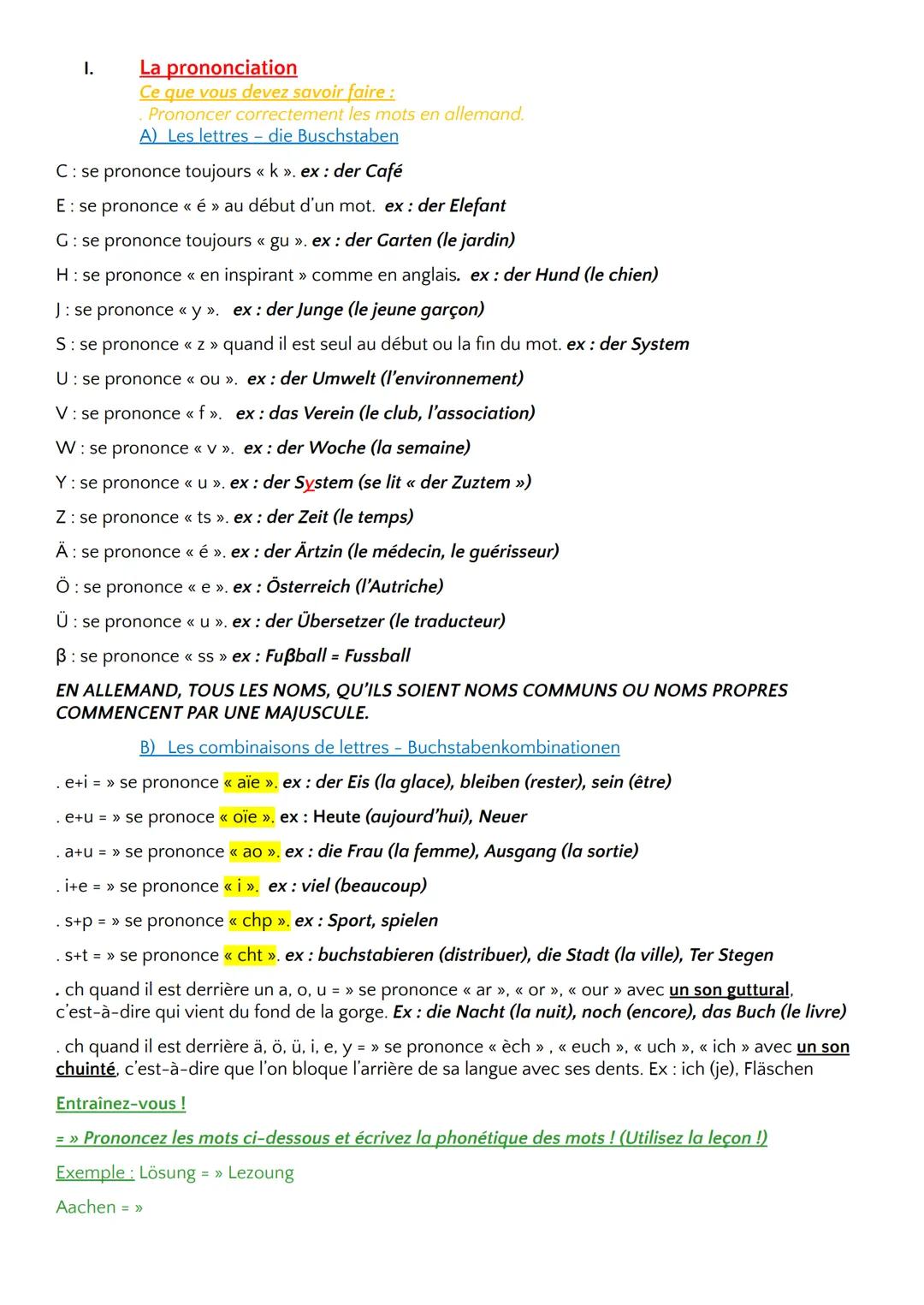 FICHES DE RÉVISION
CERTIFICATION ALLEMAND - 2021

10 MARS 2021

BONNE CHANCE POUR LES
REVISIONS! 1.
La prononciation
Ce que vous devez savoi