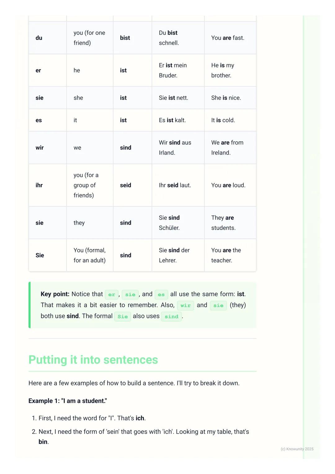 # The Verb 'sein' (to be)

What is the verb 'sein'?

The German verb sein means 'to be' in English. It's one of the most important
verbs to 