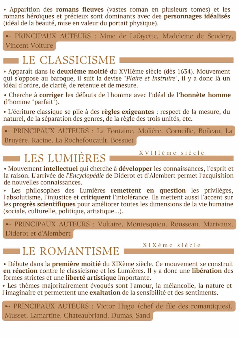 MOUVEMENTS
littéraires
L'HUMANISME
• Les humanistes redécouvrent la culture grecque et latine et donnent de
l'importance au savoir et à l'éd