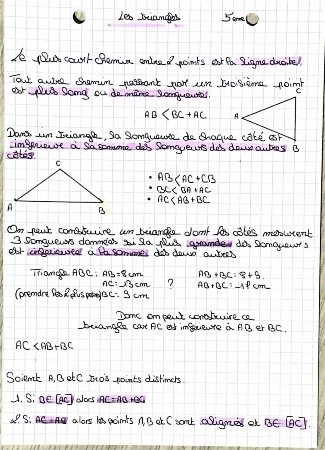 Les Propriétés et Types de Triangles : Médiatrice, Hauteur et Plus - PDF 5ème