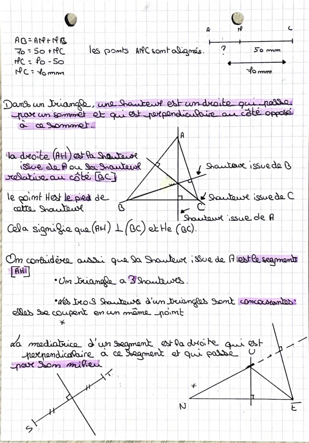 Le plus court hemin entre & points est Pa ligne droite
Tout autre chemin passant par un troisième point
est plus long ou de même longueule.
