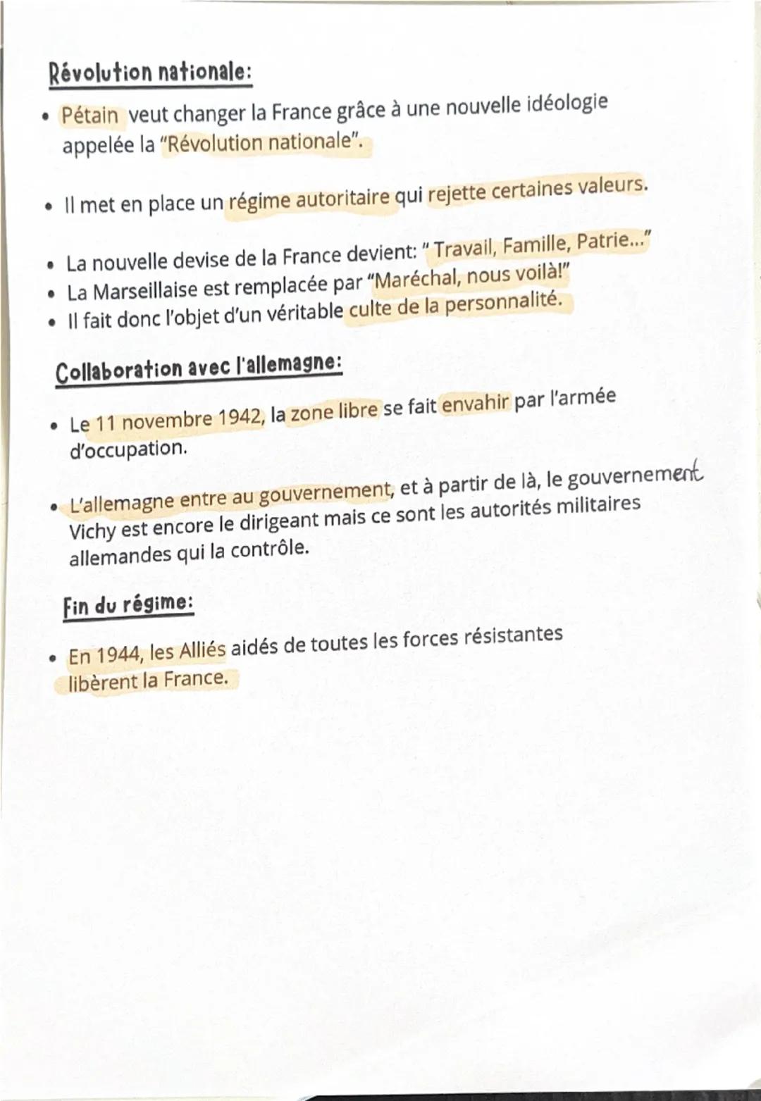 Régime de Vichy:

10 mai 1940:
Invasion Allemande

22 juin 1940:
Armistice signé a
Rethondes

6 juin 1944:
Débarquement en
Normandie et en P
