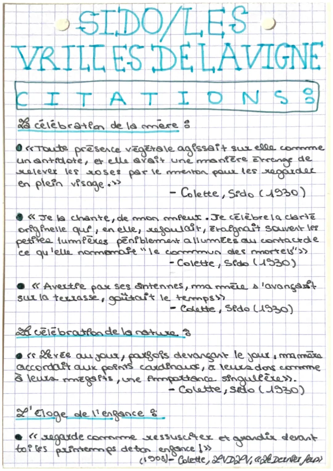 Citation Colette Sido Les Vrilles De La Vigne Dissertation Citation Colette Sido et Les Vrilles de la Vigne - Résumés et Extraits
