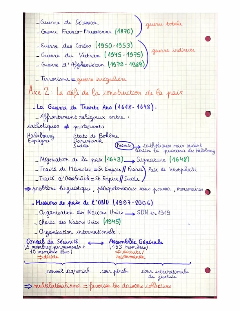 THÈME 2:
Formes de conflits et tentatives de paix
• Critères établissant une
typologie des guerres :
- conflit = situation de désaccord / gu