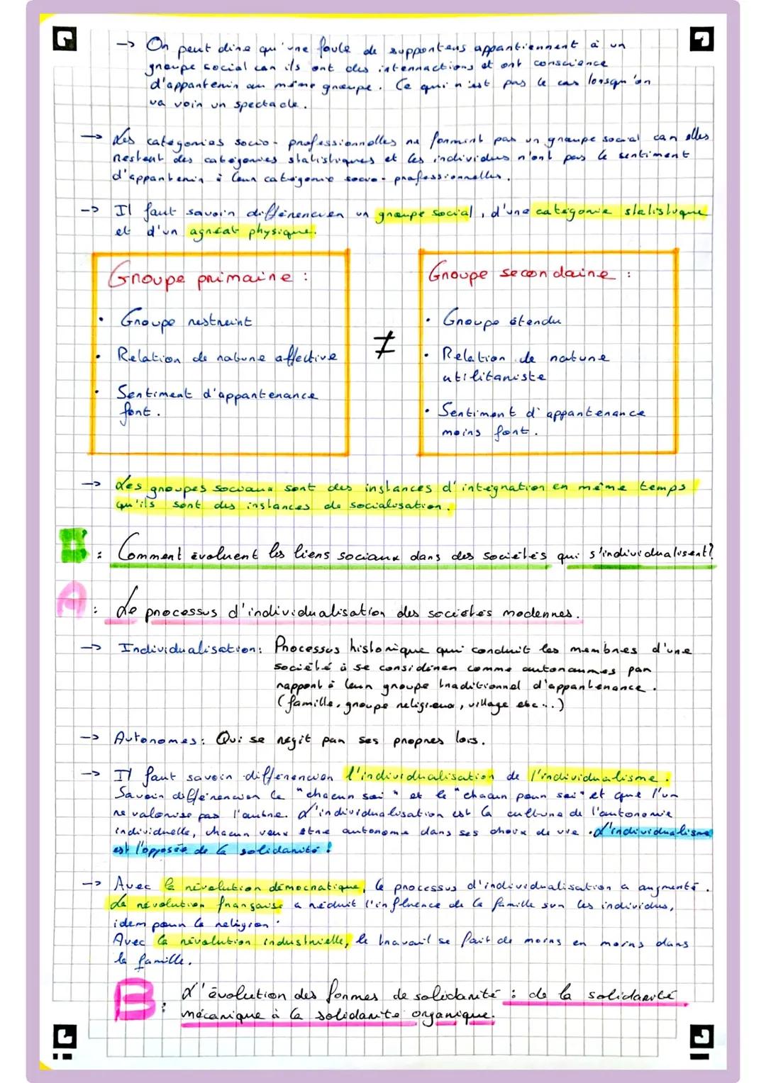 SES. Chapitne 4- Construction / Evolution liens sociaux.
→Cohesion sowale. Elat d'une société au la solidarité est fonte et
où les individus