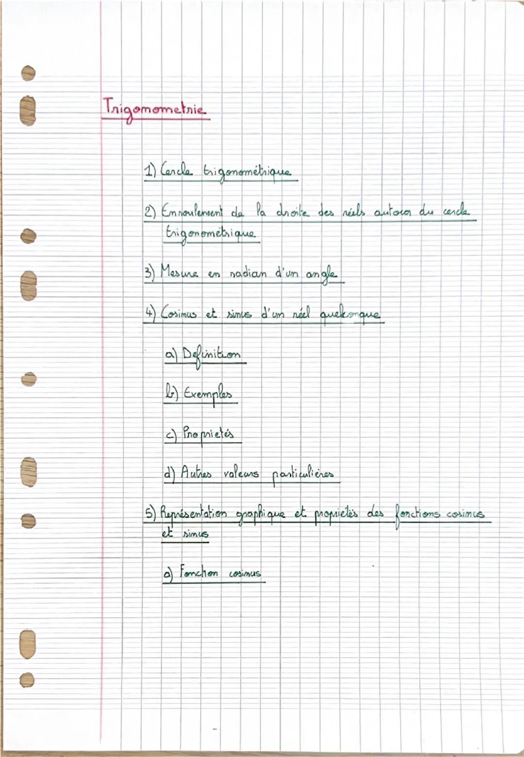 Propriété: Si M est le point du cercle trigonométrique C, image d'un nombre réelz, alors
Mest aussi le point image des réels: x+2x+4x+6. etc