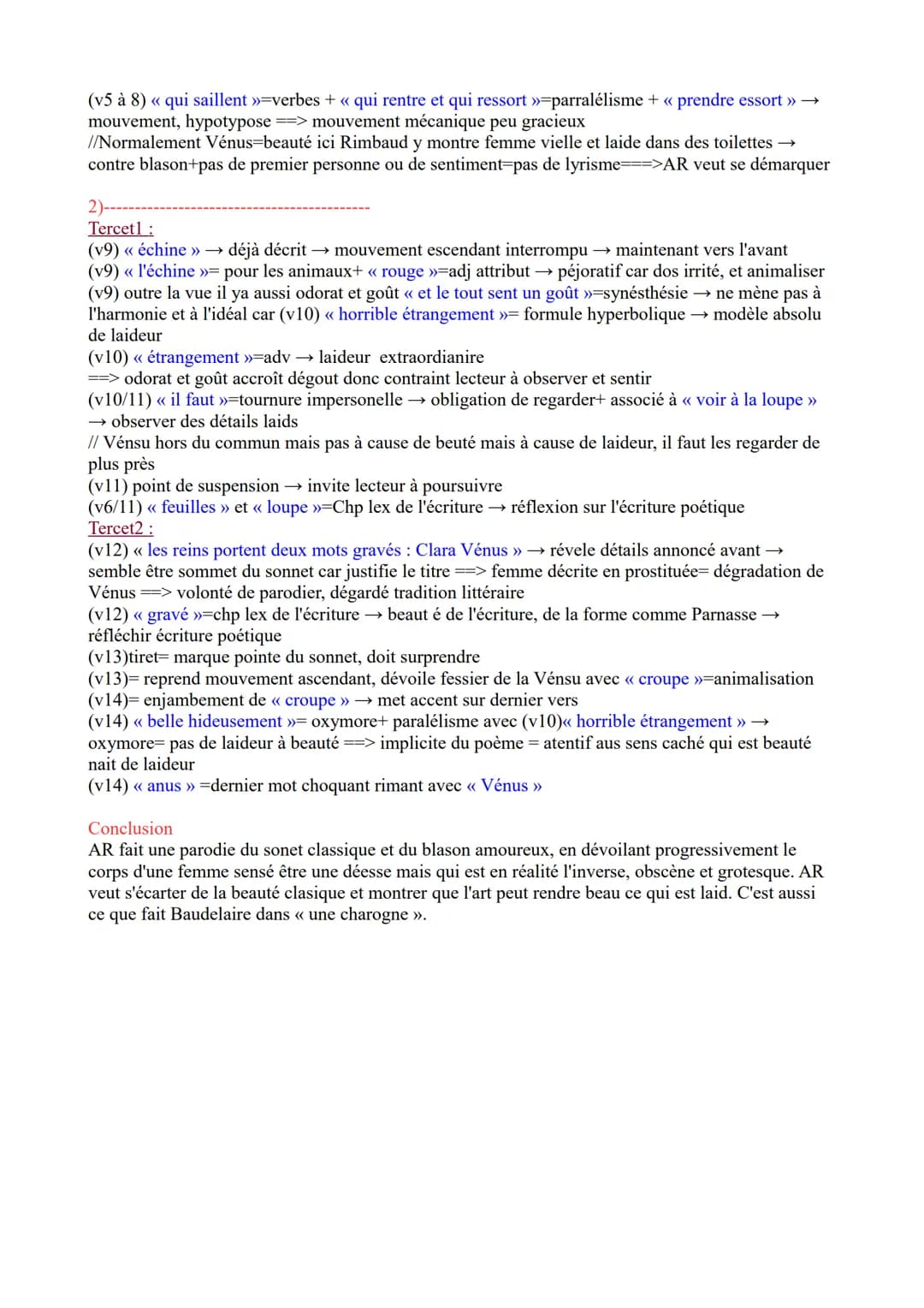 OEUVRE INTEGRALE: Baudelaire, Les Fleurs du mal
OBJET D'ETUDE: Arthur Rimbaud, « Vénus anadyomène »>
INTITULE DU PARCOURS : L'alchimie poeti