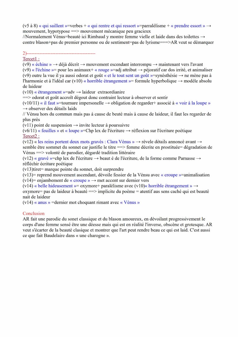 OEUVRE INTEGRALE: Baudelaire, Les Fleurs du mal
OBJET D'ETUDE: Arthur Rimbaud, « Vénus anadyomène »>
INTITULE DU PARCOURS : L'alchimie poeti