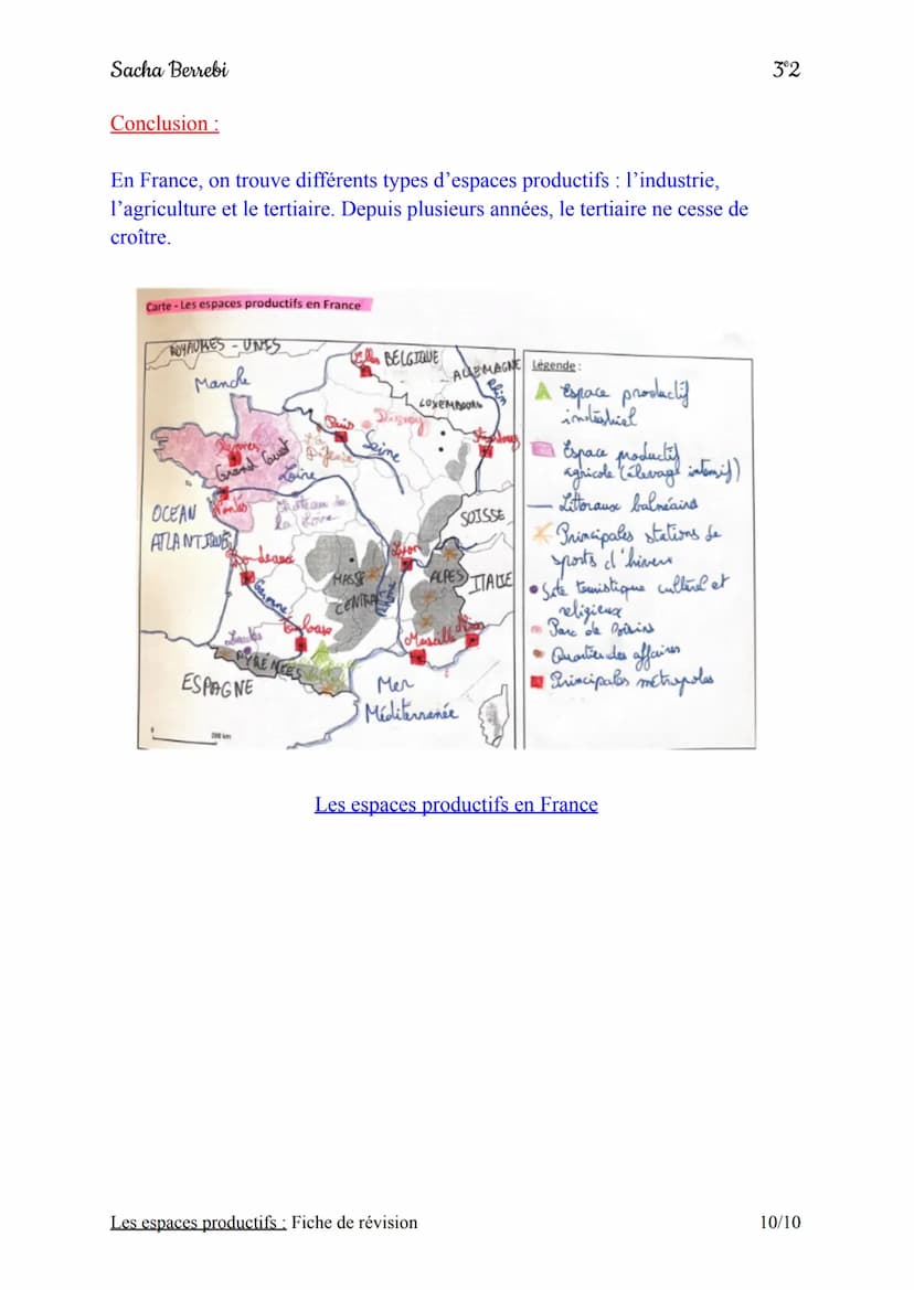 Sacha Berrebi
Introduction:
Chapitre n°2 : Les espaces productifs
Fiche de révision
En France, on trouve différents types d'espaces producti
