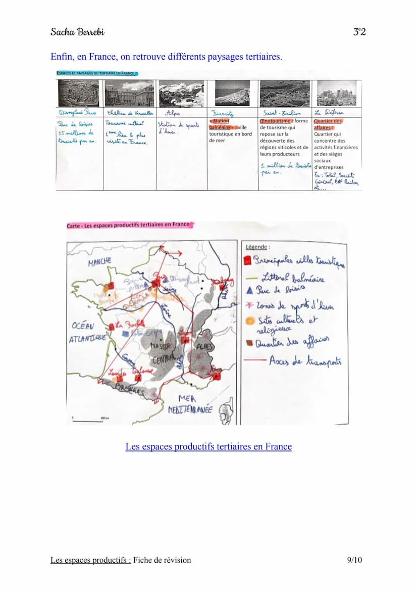 Sacha Berrebi
Introduction:
Chapitre n°2 : Les espaces productifs
Fiche de révision
En France, on trouve différents types d'espaces producti