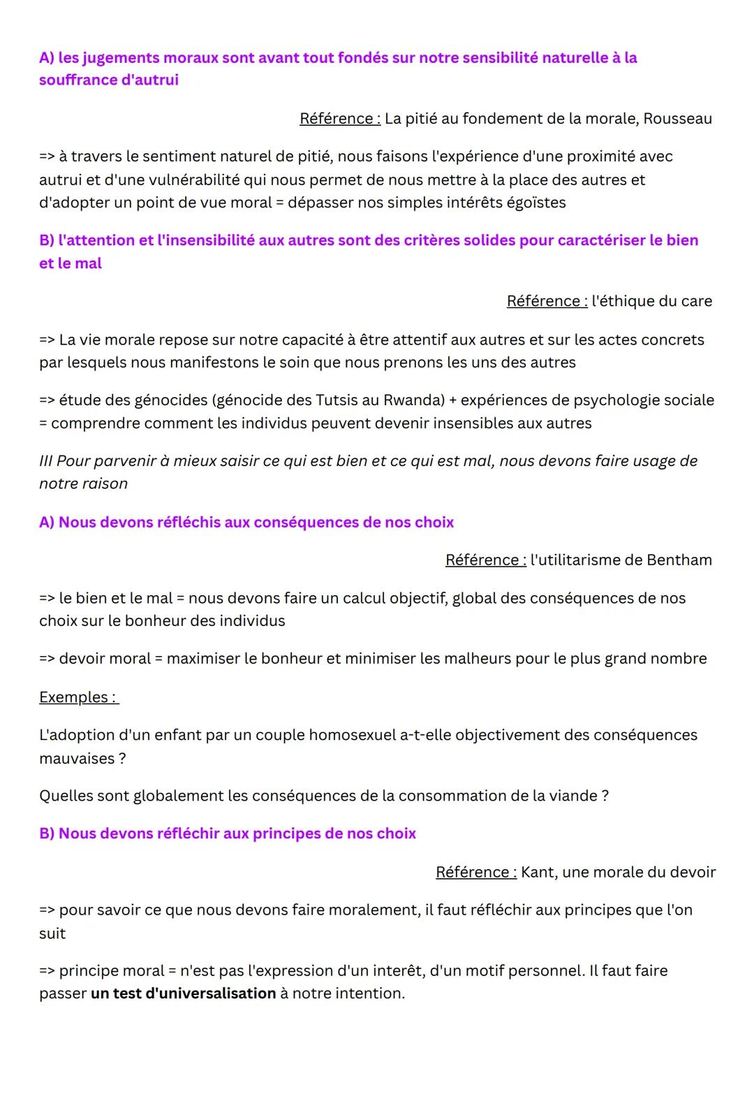 DEVOIR ET MORALE

Plan

Comment peut-on savoir ce qui est bien et ce qui est mal ?

I Le bien et le mal ne peuvent pas faire l'objet d'un sa