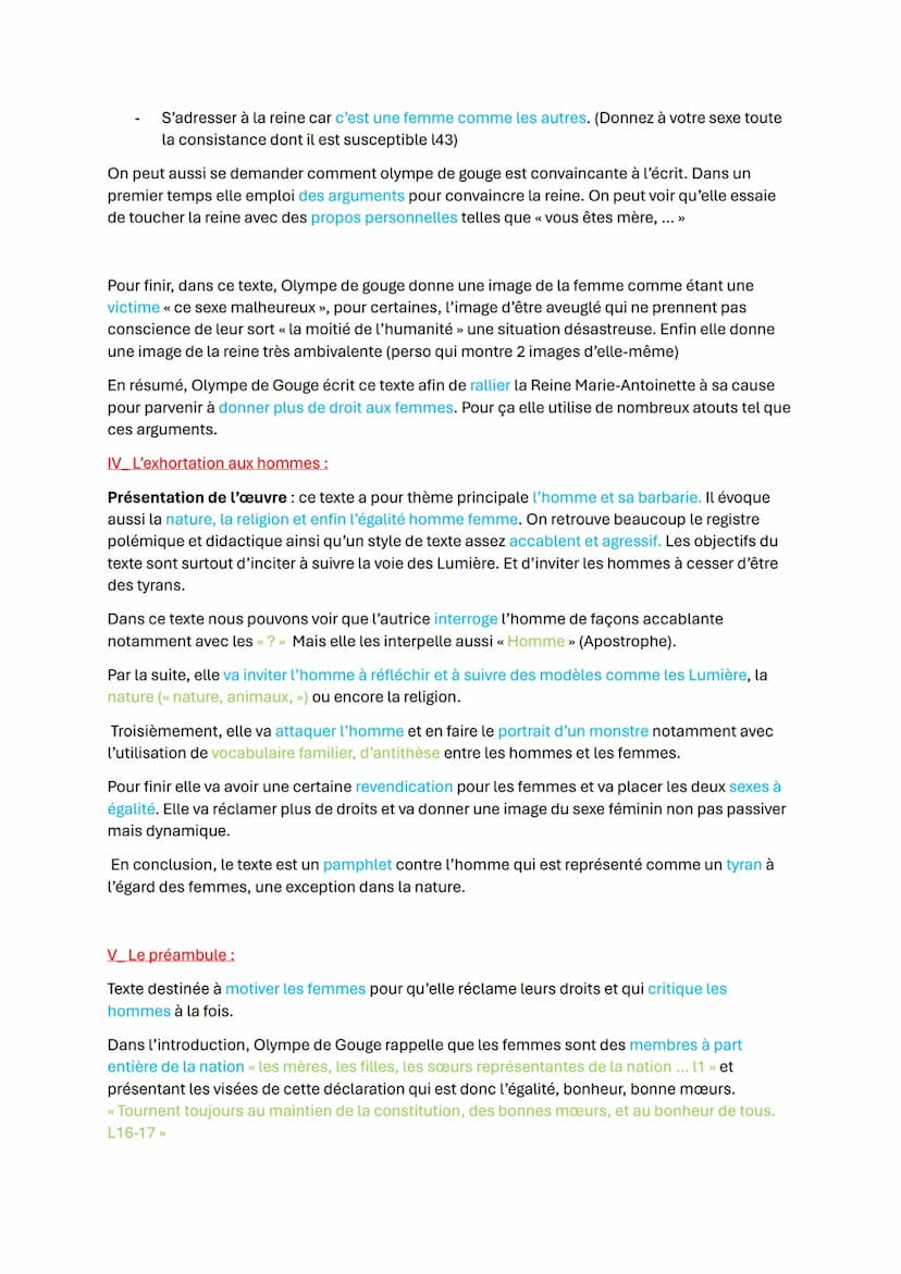 LA DECLARATION DES DROITS DE LA FEMME ET DE LA CITOYENNE
L'autrice Olympe de Gouge
-Fille des Lumières
-XVIIIe siècle
- Femme très engagée: 