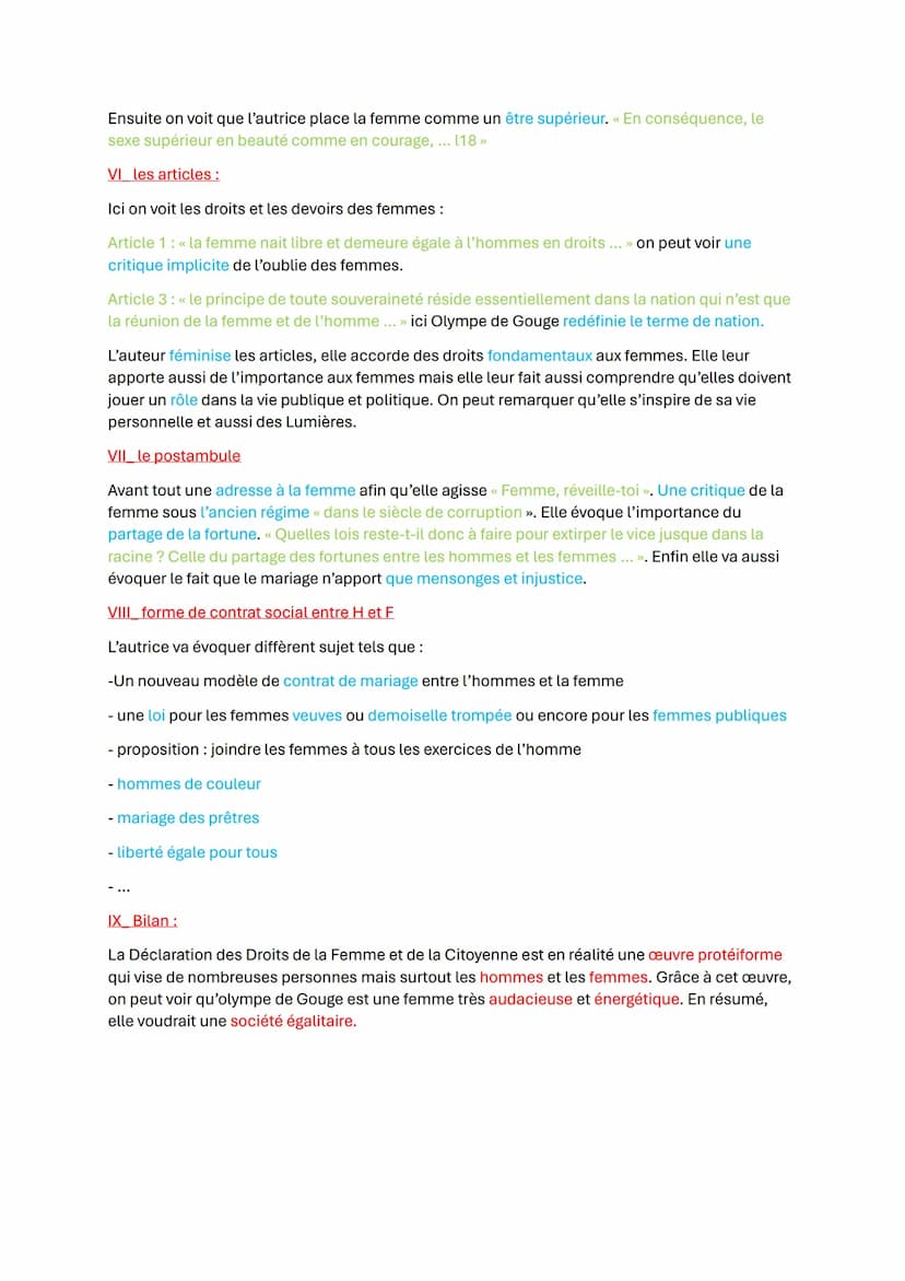 LA DECLARATION DES DROITS DE LA FEMME ET DE LA CITOYENNE
L'autrice Olympe de Gouge
-Fille des Lumières
-XVIIIe siècle
- Femme très engagée: 