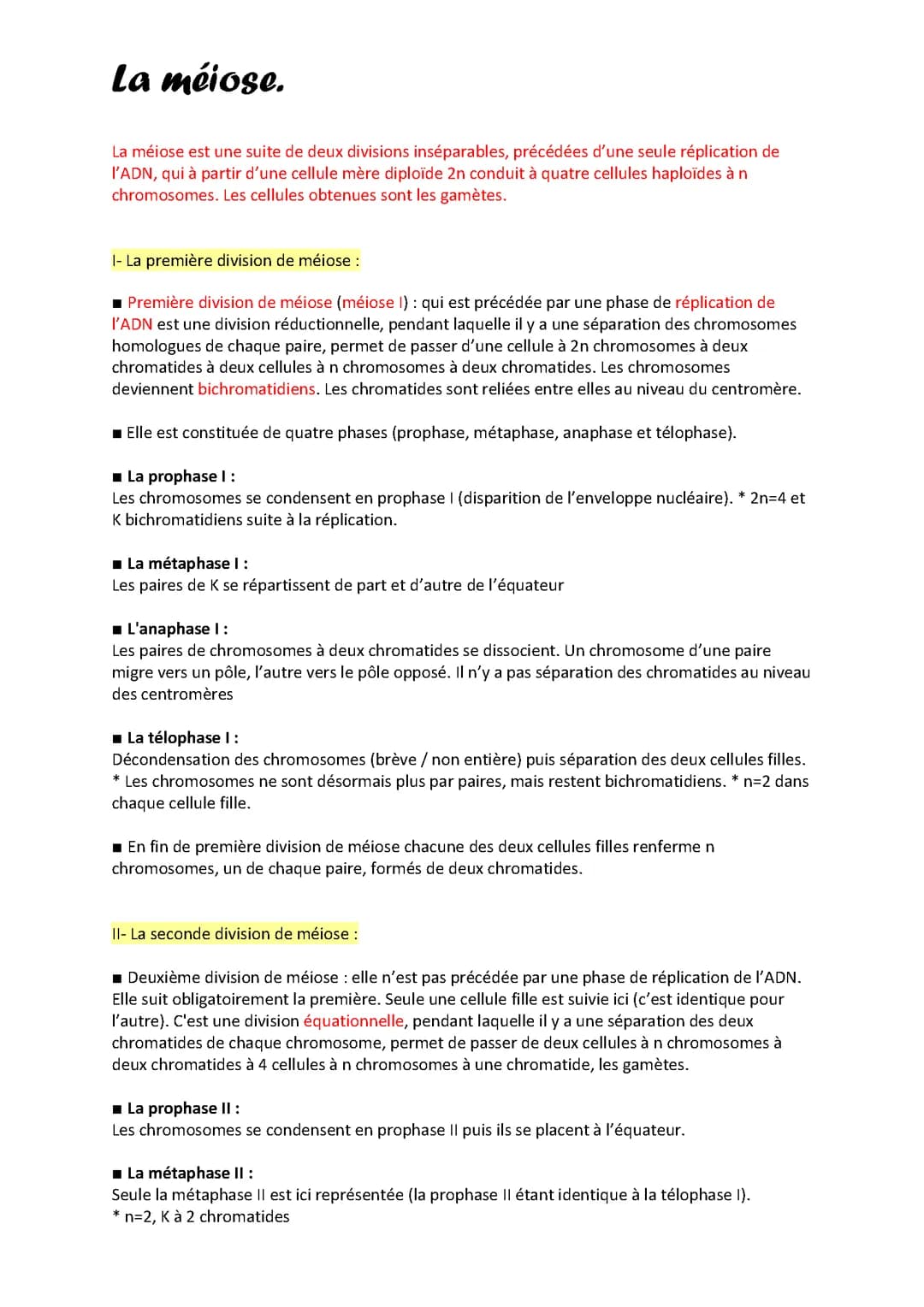 La Méiose