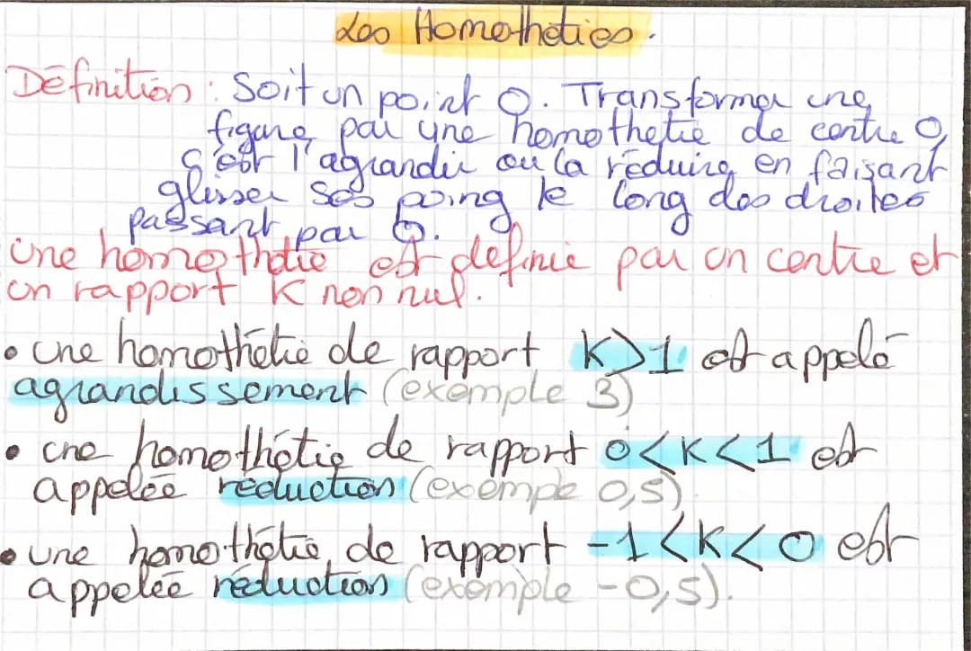Les homothéties 
