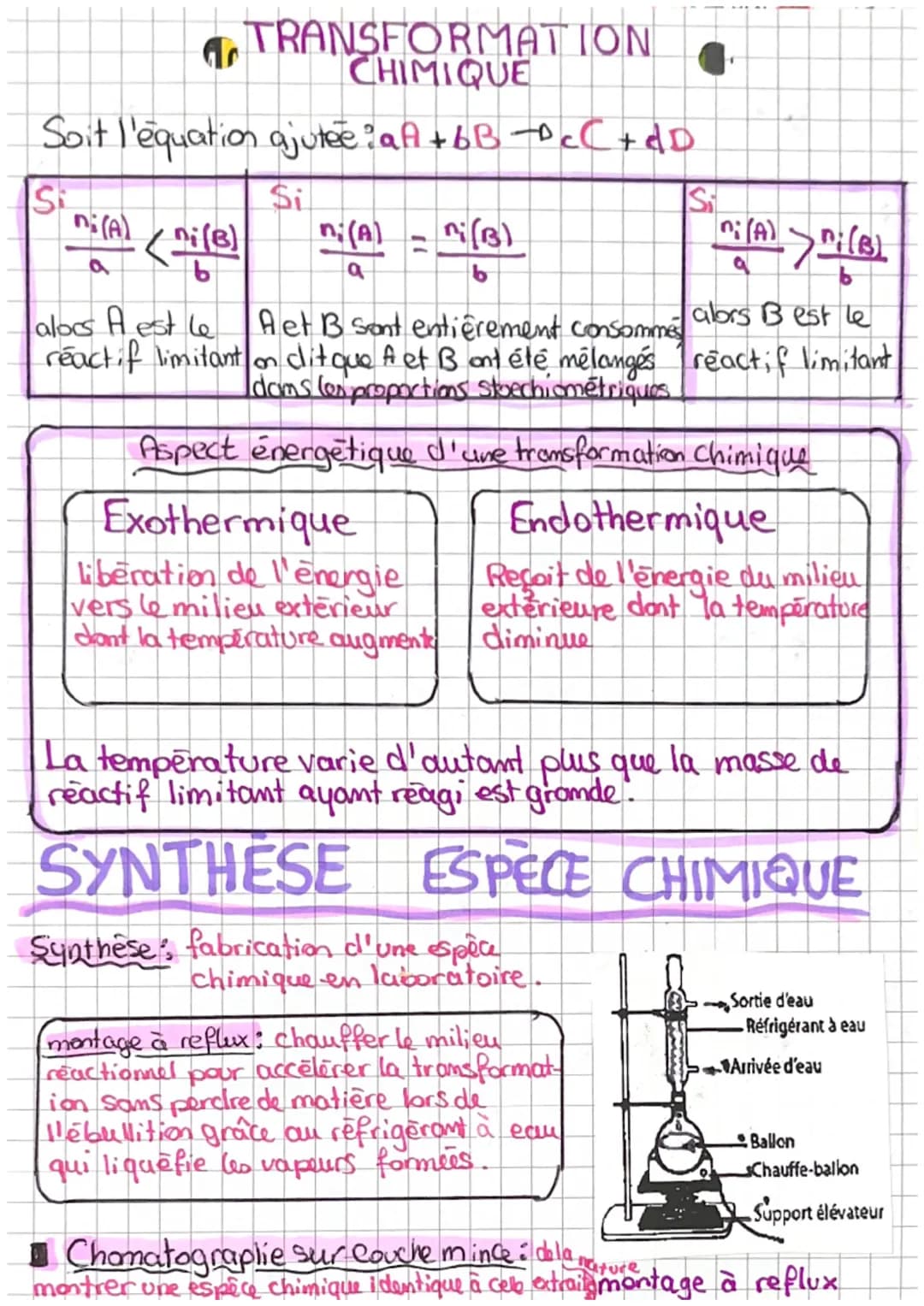 TRANSFORMATION
CHIMIQUE
Soit l'équation ajutee: af +bBb c C + &D
Si
Si
(A) (ni(e)
n(A)
(B)
a
b
а
aloos A est le
Si
(A)(B)
alors Best le
A et