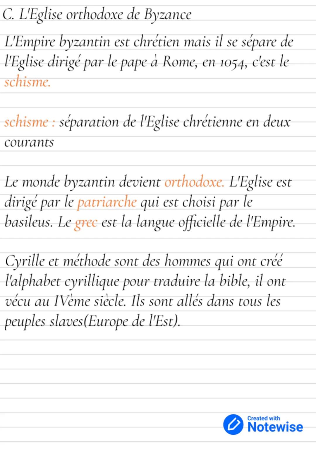 Histoire
A.Le basileus dirige le monde byzantin
byzantin est appelé «basileus».
Il dirige un vaste territoire qui comprend la Turquie,
la Gr