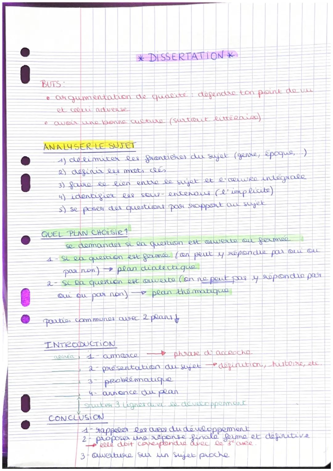 ●
BUTS:
9
argumentation de qualité: défendre ton point de vu
et celui adverse
• avoir une bonne culture (surtout litterais)
*DISSERTATION *
