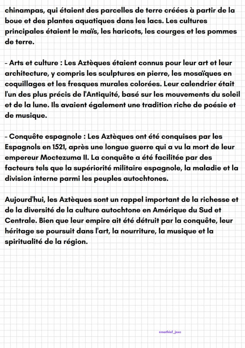 emathisf_jsxc
Histoire
Les Aztèques
Les Aztèques étaient un
peuple autochtone du
Mexique qui ont fondé un
empire florissant dans la
région c