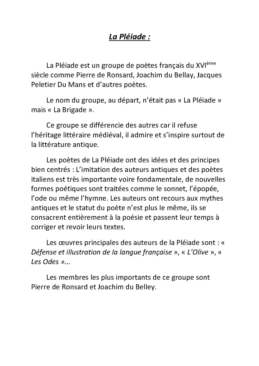 Découvre Les 7 Poètes de la Pléiade et Leurs Œuvres - Guide Facile