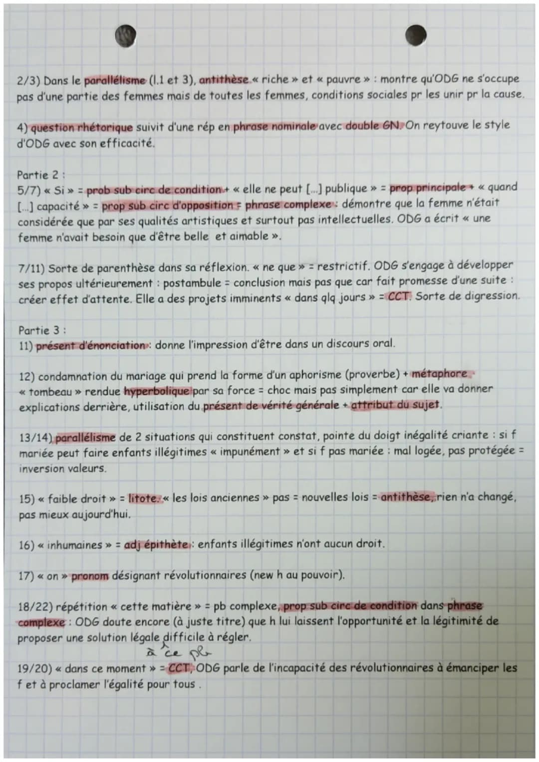 Texte 5
Déclaration des droits de la femme
et de la citoyenne, Postambule
Le 3 novembre 1793 meurt guillotinée Marie Gouze, dite Marie-Olymp