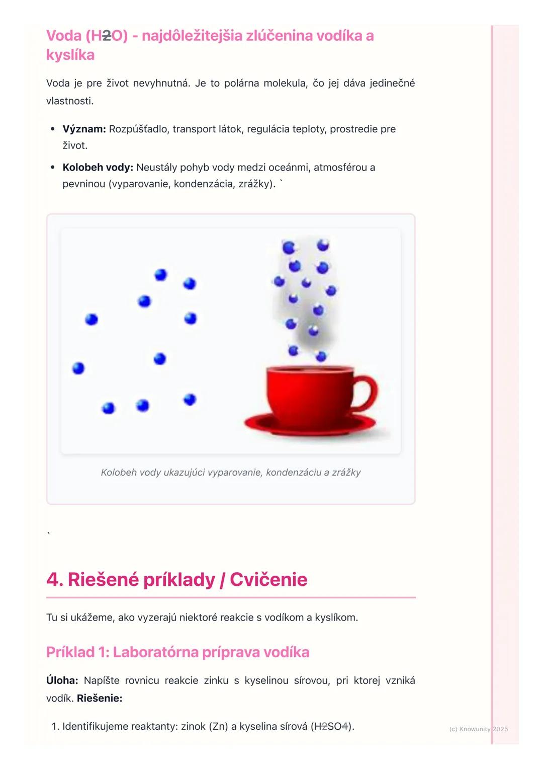 # Vodík a kyslík

## 1. Prehľad a úvod

Dnes si zopakujeme vodík a kyslík, dva z najdôležitejších a najrozšírenejších
prvkov vo vesmíre aj n