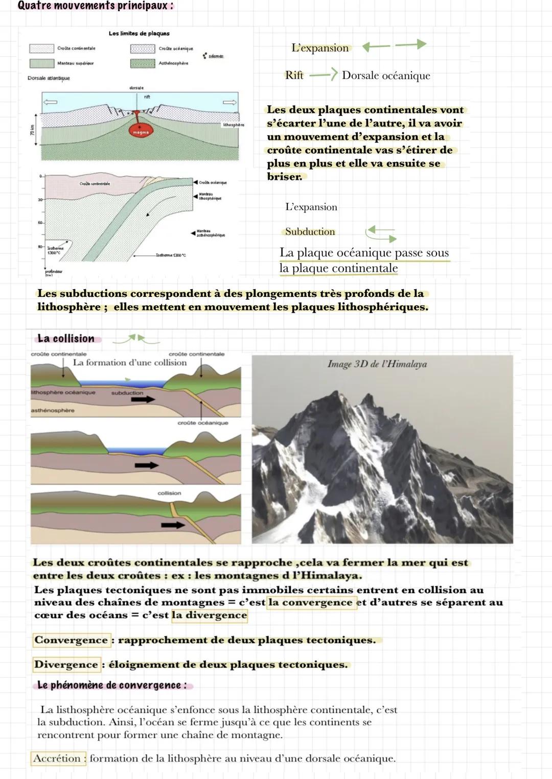 Structure de la Terre :
5
4
1
dérives des continents
Les tectoniques des plaques
Croûte
Solide
Continentale: 30 à 70 km d'épaisseur, elle es