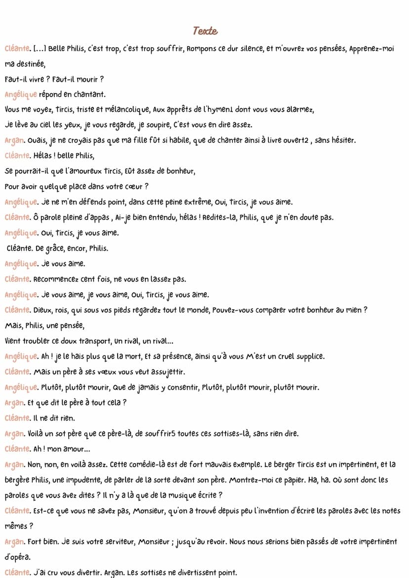 LE MALADE IMAGINAIRE
J
texte 7: Acte 2 scène 5, Petit opéra impromptu
Introduction
En 1673, Molière propose une comédie-ballet-> jeux entre 