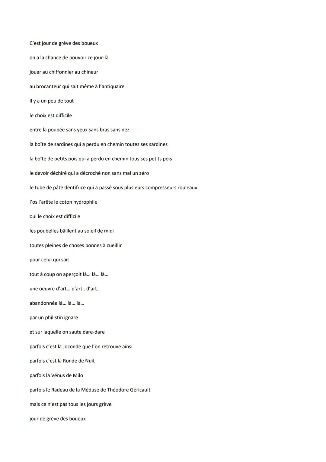 Intro
LL7_Queneau, Courir les rues, "Les boueux sont en grève" (1967)
Les poèmes surréalistes sont caractérisés par un style absurde qui per