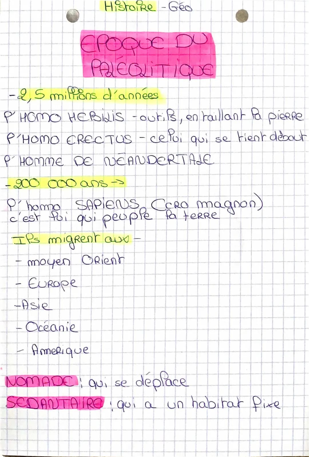 l’époque du paléolithique 