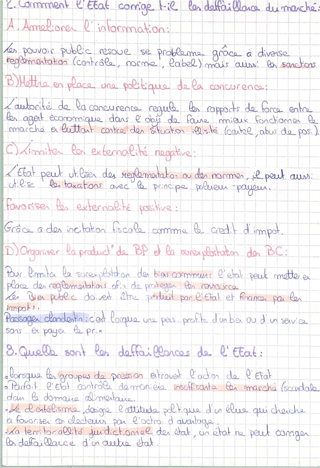 Economie
Defaillance des marchés et de l'Etat
1. Les deffaillances des marchés
A. Les asymetries d'information:
Cest lorsqu'une partie dispo