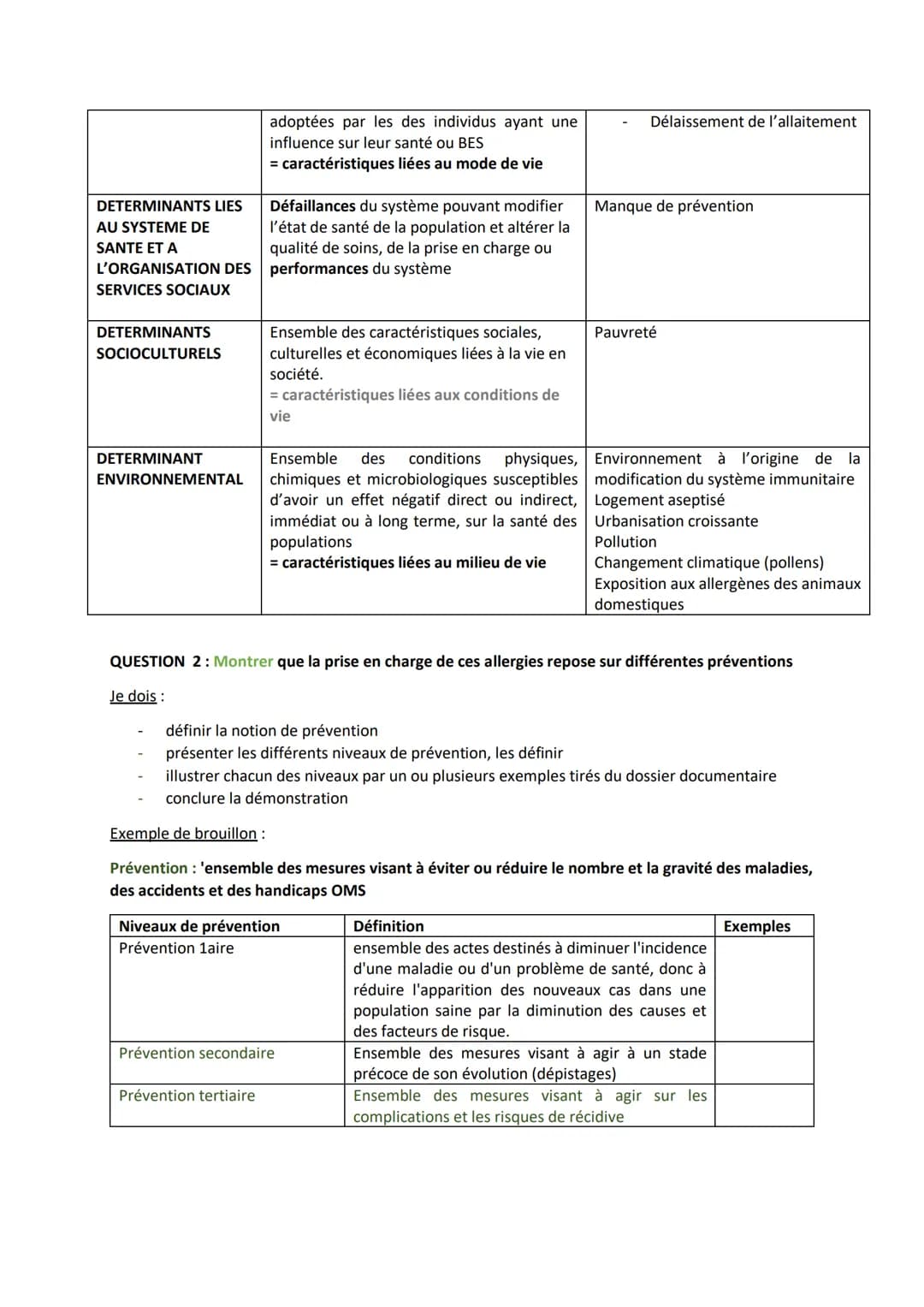 PARTIE 1: MOBILISATION DES CONNAISSANCES
Expliquer pourquoi il est possible d'affirmer que l'emploi est un déterminant majeur de l'état de
s