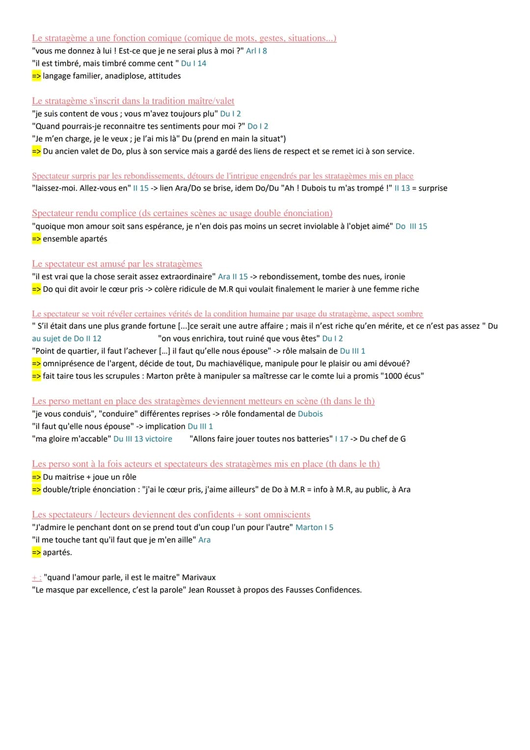 Citations Marivaux Les Fausses Confidences
Les stratagèmes sont nbx, il reposent sur divers procédés: mensonges, FC, fausses lettres
"Il y a